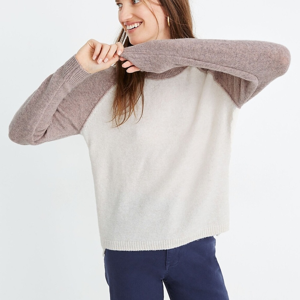 NWOT Madewell colorblock “Allister” pullover sweater in coziest yarn